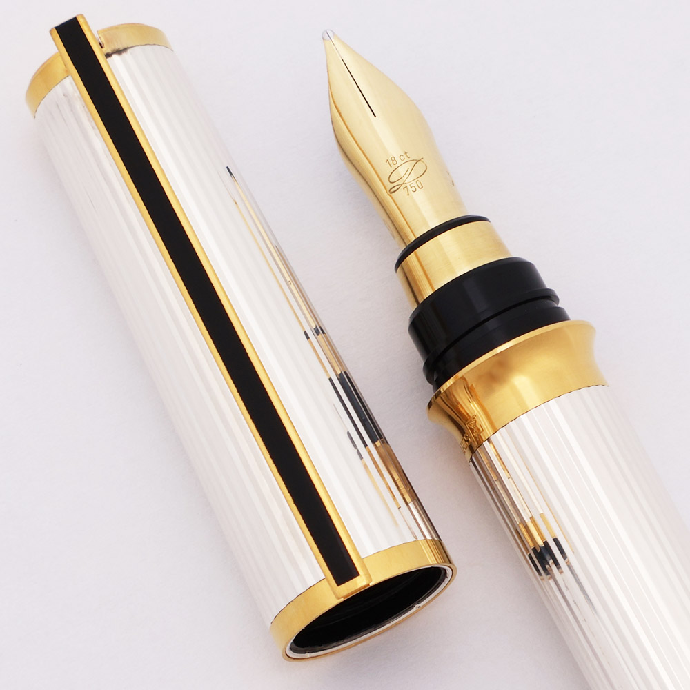 S T Dupont Montparnasse Fountain Pen - Mid-Size, Silver